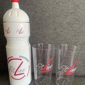 New Plastic water bottle and 2 cups , made in Germany